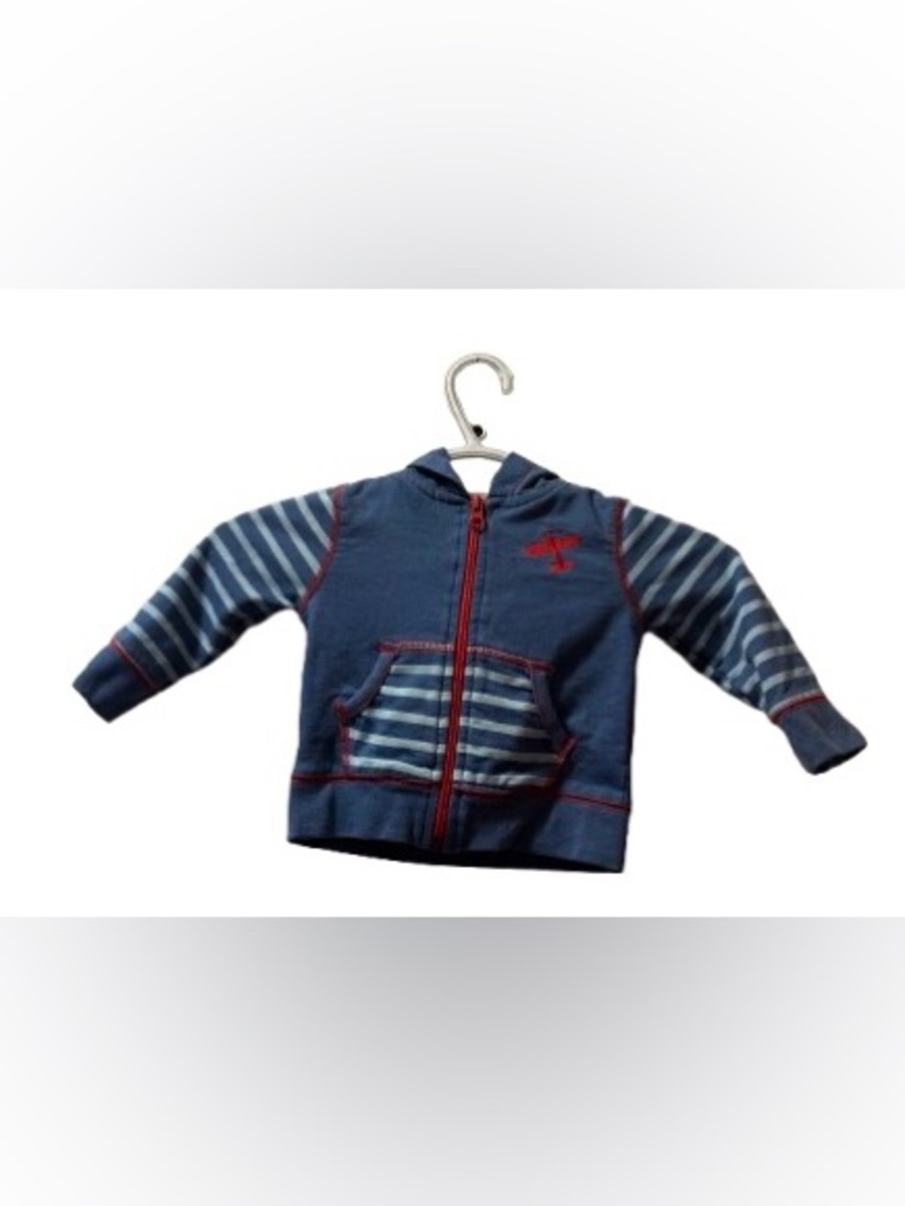 Hatley Blue Striped Zip-Up Hoodie 9-12 Months